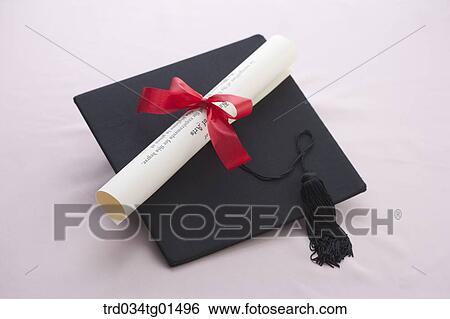 The graduation cap and the diploma View Large Photo Image Stock Photograph - The graduation cap and the diploma. Fotosearch