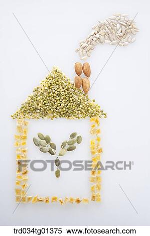 Stock Photography - The house made of the grain . Fotosearch