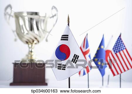 The national flag and trophy View Large Photo Image Stock Image - The national flag and trophy. Fotosearch