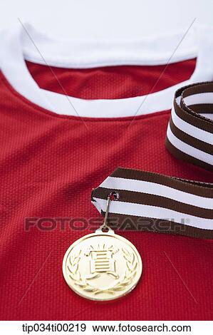 The prize medal on the national team uniform View Large Photo Image Stock Photo - The prize medal on the national team uniform . Fotosearch