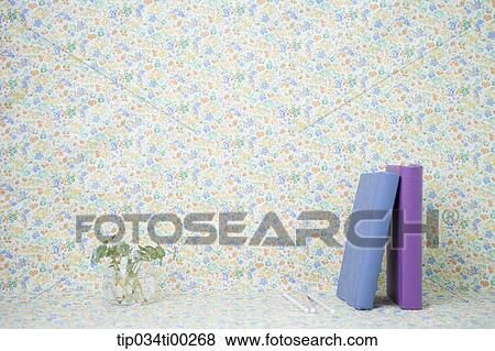 The purple cover books and the plant in glass View Large Photo Image Stock Photo - The purple cover books and the plant in glass. Fotosearch