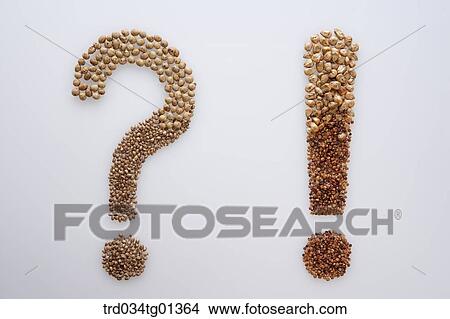 The question mark and exclamation mark made of the grain View Large Photo Image Picture - The question mark and exclamation mark made of the grain. Fotosearch