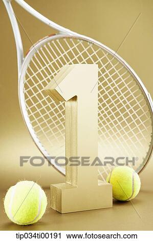 The tennis racket and ball with golden number one View Large Photo Image Stock Image - The tennis racket and ball with golden number one. Fotosearch