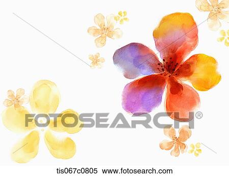 A イラスト の A 大きい 花 で 花 バックグラウンド イラスト Tis067c0805 Fotosearch