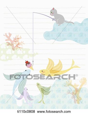 A 手紙 テンプレート イラスト の A ネコ 釣り イラスト Ti110c0808 Fotosearch A 手紙 テンプレート イラスト の A ネコ 釣り イラスト Ti110c0808 Fotosearch