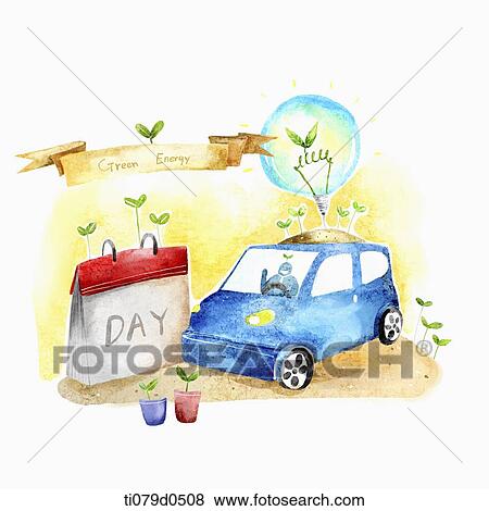 A illustration of a day off for car usage for energy save View Large Illustration Stock Illustration - A illustration of a day off for car usage for energy save . Fotosearch