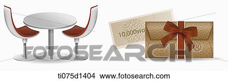 A illustration of a desk and a chair with a coupon View Large Illustration Stock Illustration - A illustration of a desk and a chair with a coupon . Fotosearch