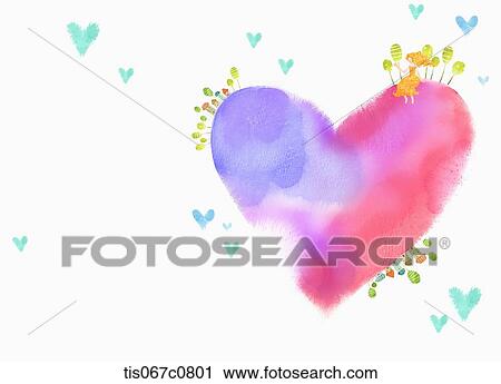 A illustration of a heartshape in blue and pink color View Large Illustration Clip Art - A illustration of a heartshape in blue and pink color. Fotosearch
