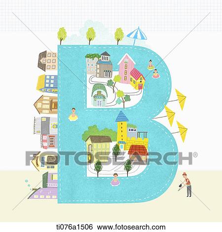 A illustration of a town on letter B View Large Illustration Stock Illustration - A illustration of a town on letter B. Fotosearch