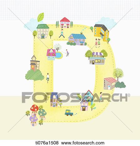 A illustration of a town on letter D View Large Illustration Stock Illustration - A illustration of a town on letter D. Fotosearch