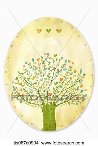A illustration of a tree in an egg shaped picture View Large Illustration Stock Illustration - A illustration of a tree in an egg shaped picture. Fotosearch