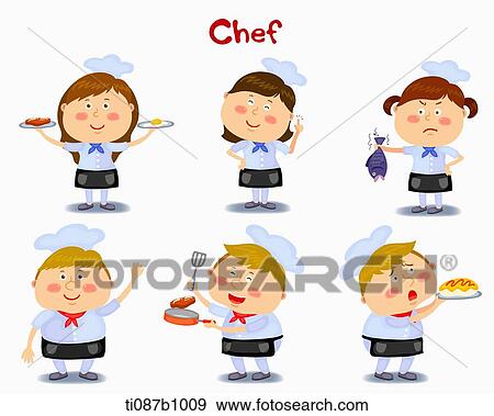 A illustration of chef in different position and emotions View Large Illustration Stock Illustration - A illustration of chef in different position and emotions. Fotosearch
