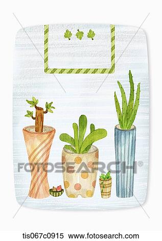 A illustration of plants growing in vase View Large Illustration Stock Illustration - A illustration of plants growing in vase. Fotosearch