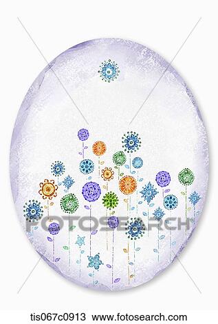 A illustration of tall flowers View Large Illustration Drawing - A illustration of tall flowers. Fotosearch