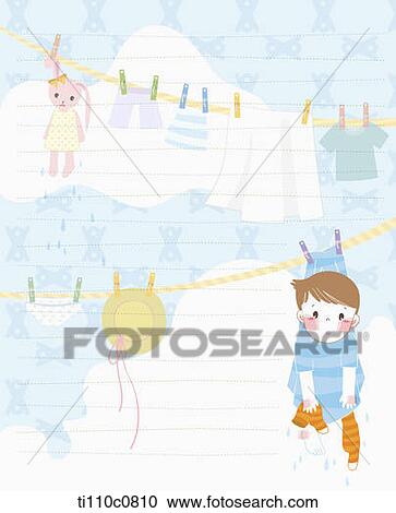 A letter template illustration of a boy hanging on laundry hanger View Large Illustration Clipart - A letter template illustration of a boy hanging on laundry hanger. Fotosearch