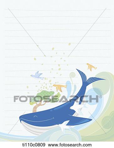 A letter template illustration of whale smiling on wave View Large Illustration Stock Illustration - A letter template illustration of whale smiling on wave. Fotosearch