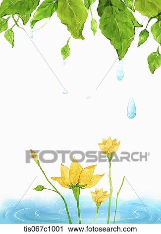 A paper design of a pond with leaves on top View Large Illustration Clip Art - A paper design of a pond with leaves on top . Fotosearch