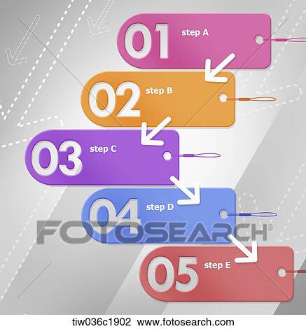 A template of step diagram in different colors View Large Illustration Drawing - A template of step diagram in different colors. Fotosearch