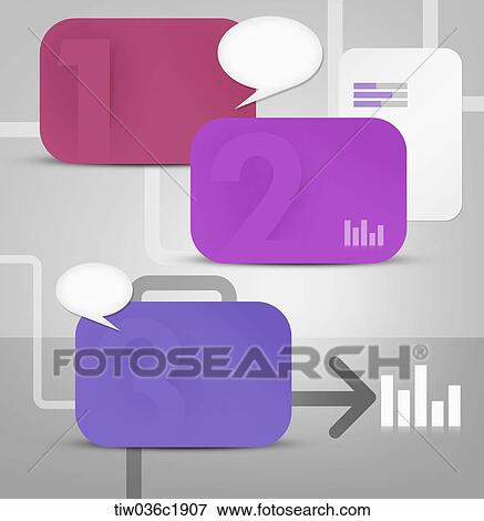 A template of three step diagram with speech bubbles View Large Illustration Stock Illustration - A template of three step diagram with speech bubbles. Fotosearch