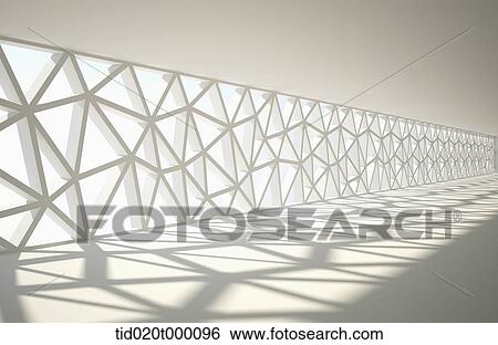 Stock Illustration - aisle with uniquely patterned wall . Fotosearch