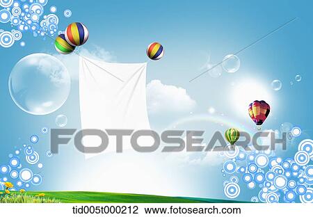 banner design for celebrating a memorial day with balloons in the air View Large Illustration Drawing - banner design for celebrating a memorial day with balloons in the air. Fotosearch