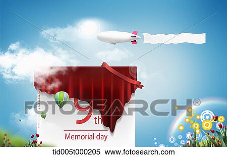 banner design for celebrating a memorial day with balloons in the air View Large Illustration Stock Illustration - banner design for celebrating a memorial day with balloons in the air. Fotosearch
