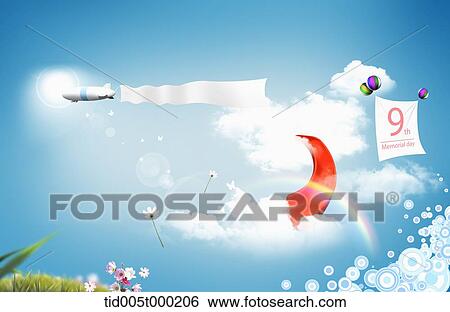 banner design for celebrating a memorial day with balloons in the air View Large Illustration Stock Illustration - banner design for celebrating a memorial day with balloons in the air. Fotosearch