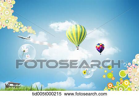 Stock Illustration - banner design for celebrating a memorial day with balloons in the air. Fotosearch