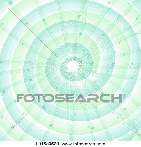 Stock Illustration - blue vertex shape with stars spurting from the center. Fotosearch