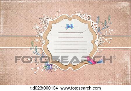 brown postcard with a design of bird View Large Illustration Stock Illustration - brown postcard with a design of bird. Fotosearch
