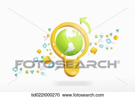bulb-shaped frame and colorful figures View Large Illustration Clipart - bulb-shaped frame and colorful figures . Fotosearch
