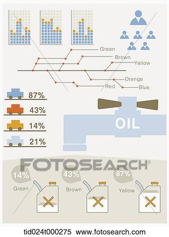Stock Illustration - charts indicating data about oil. Fotosearch