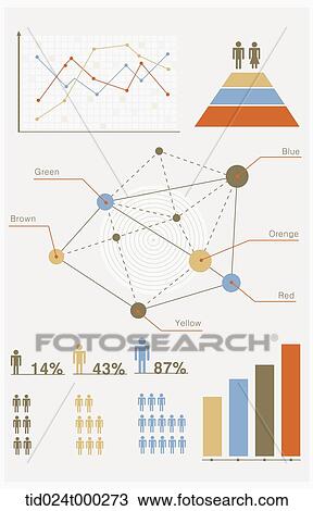 Drawing - charts indicating data. Fotosearch