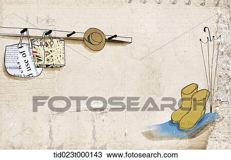 clothes hanger background View Large Illustration Drawing - clothes hanger background. Fotosearch
