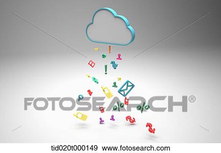 cloud system and mobile services View Large Illustration Stock Illustration - cloud system and mobile services . Fotosearch