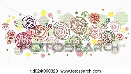 Drawing - colorful and circle pattern . Fotosearch