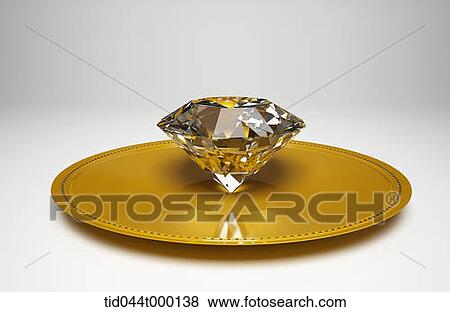 diamond on the golden plate View Large Illustration Stock Illustration - diamond on the golden plate. Fotosearch