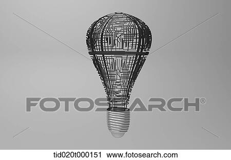 electric circuit with a shape of bulb View Large Illustration Clip Art - electric circuit with a shape of bulb. Fotosearch