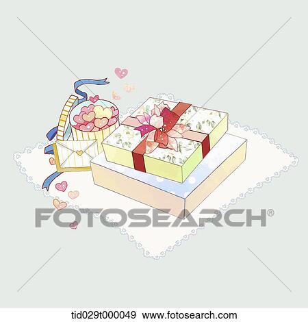 Stock Illustration - gift boxes background. Fotosearch