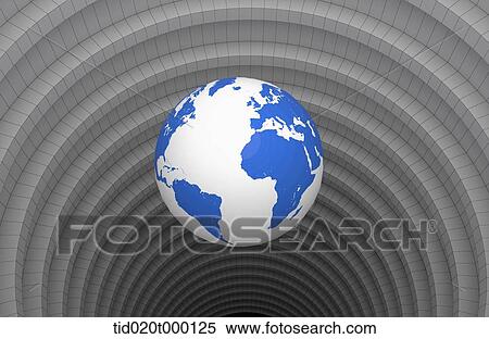 Stock Illustration - globe into the hole. Fotosearch