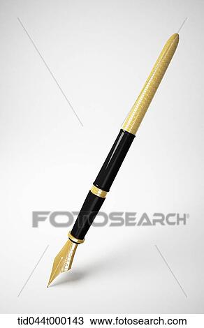 golden ink pen View Large Illustration Drawing - golden ink pen . Fotosearch
