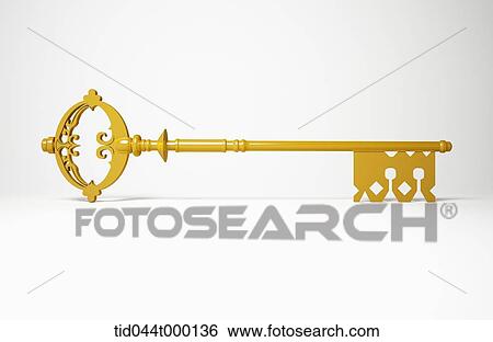 golden key View Large Illustration Stock Illustration - golden key . Fotosearch