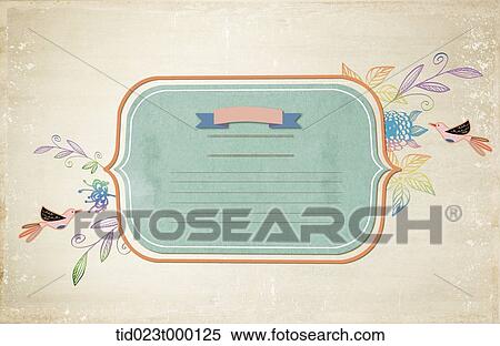 green and brown postcard with a design of bird View Large Illustration Stock Illustration - green and brown postcard with a design of bird. Fotosearch