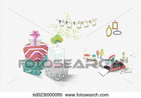 illustration of boxes View Large Illustration Stock Illustration - illustration of boxes. Fotosearch