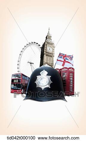 Clipart - illustration of features of London, United Kingdom . Fotosearch