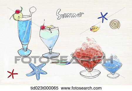 illustration of items for summer vacation View Large Illustration Stock Illustration - illustration of items for summer vacation. Fotosearch