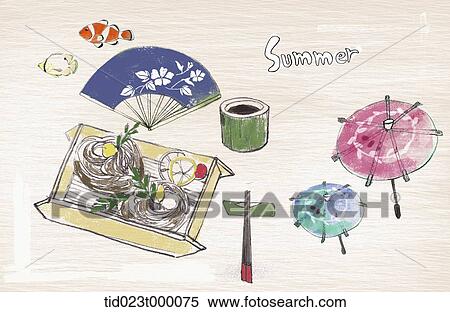 Stock Illustration - illustration of items for summer vacation. Fotosearch