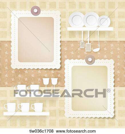 Illustration of photo album borders in kitchen background View Large Illustration Stock Illustration - Illustration of photo album borders in kitchen background. Fotosearch
