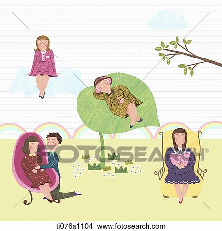 illustration of pregnant mothers having a rest peacefully View Large Illustration Stock Illustration - illustration of pregnant mothers having a rest peacefully. Fotosearch