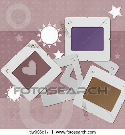 Clip Art - Illustration of simple white photo album borders. Fotosearch